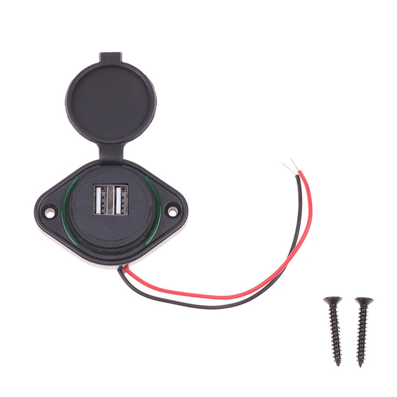 3.1A 12-24V Car Charger Dual Waterproof Adapter Power Socket Outlet Dual USB Port Charger Power Socket Car  Accessories
