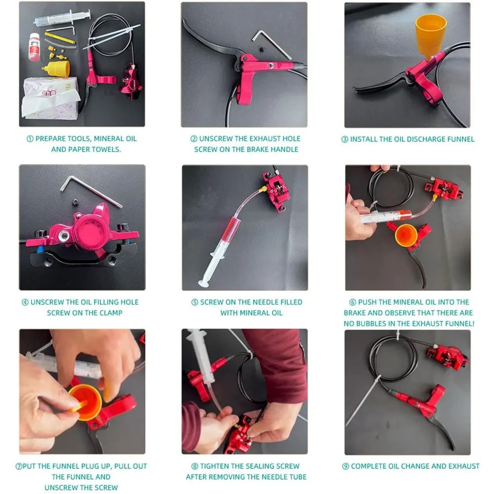 Bicycles Brake Bleeds Set Bikes Mineral Oil Hydraulic Disc Professional Tool Set Road Bikes Oil Mineral Brake Change Set
