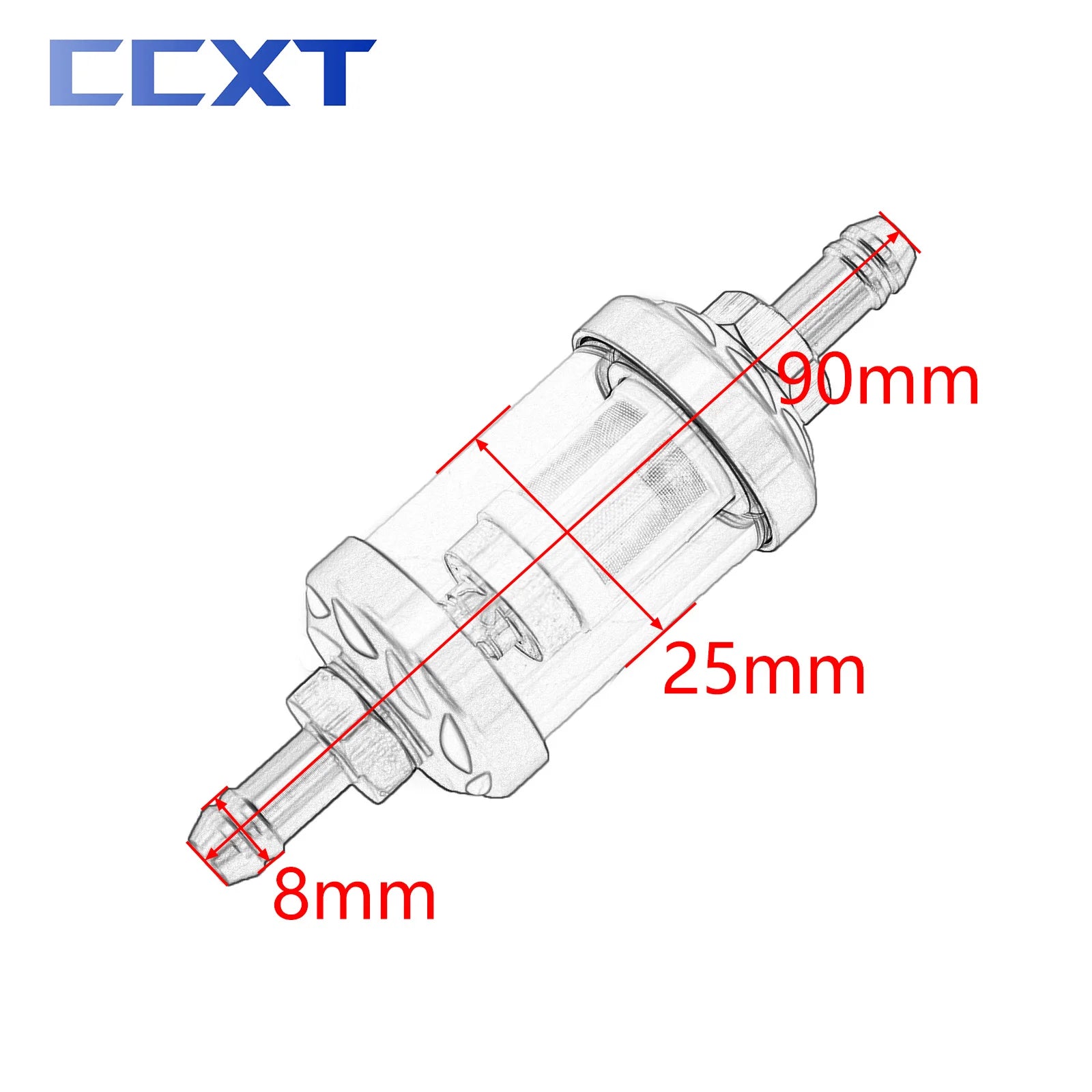 8mm CNC Glass Gas Fuel Gasoline Oil Filter For ATV Kawasaki KTM Honda Yamaha YZ250F YZ450F WR250R WR450R WR250F WR450F Parts