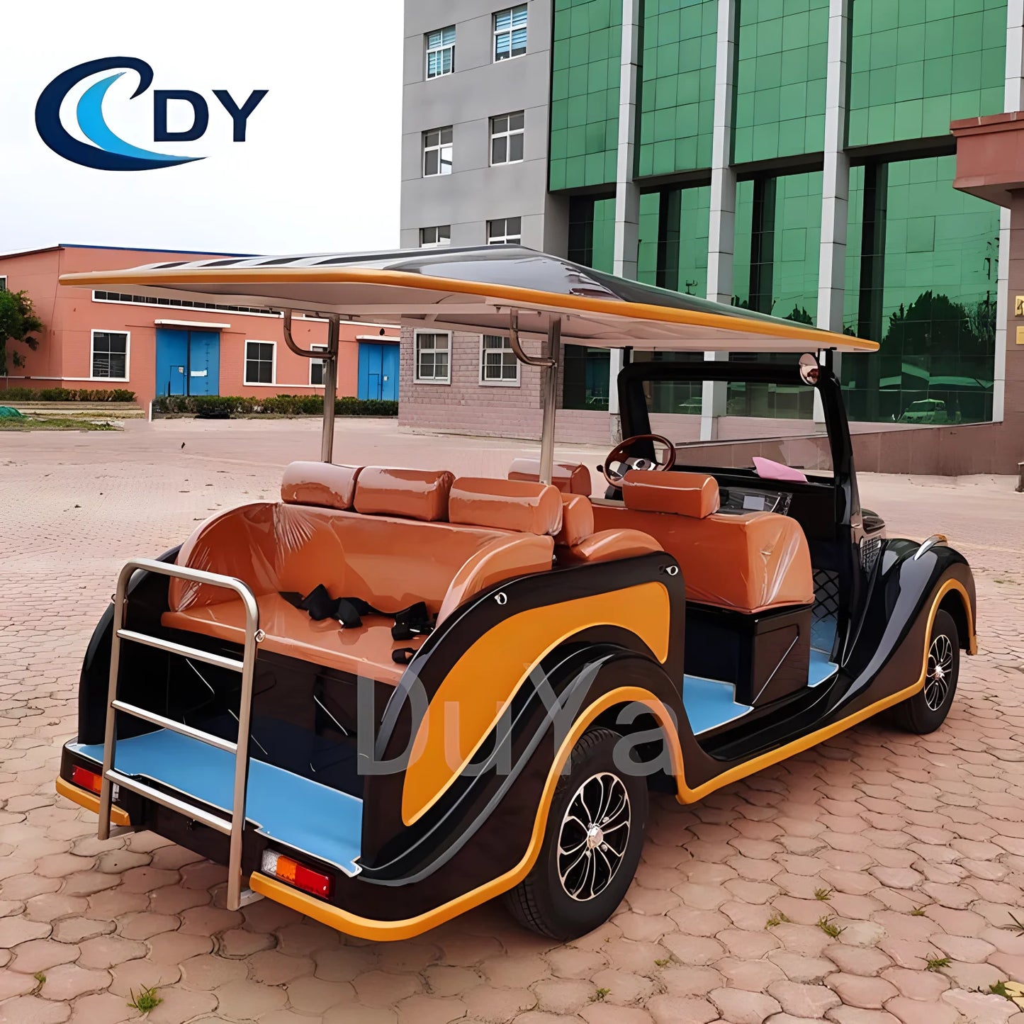 Electric vintage car, 8-seater retro car, sightseeing bus, three row 5+3-seater classic car wholesale