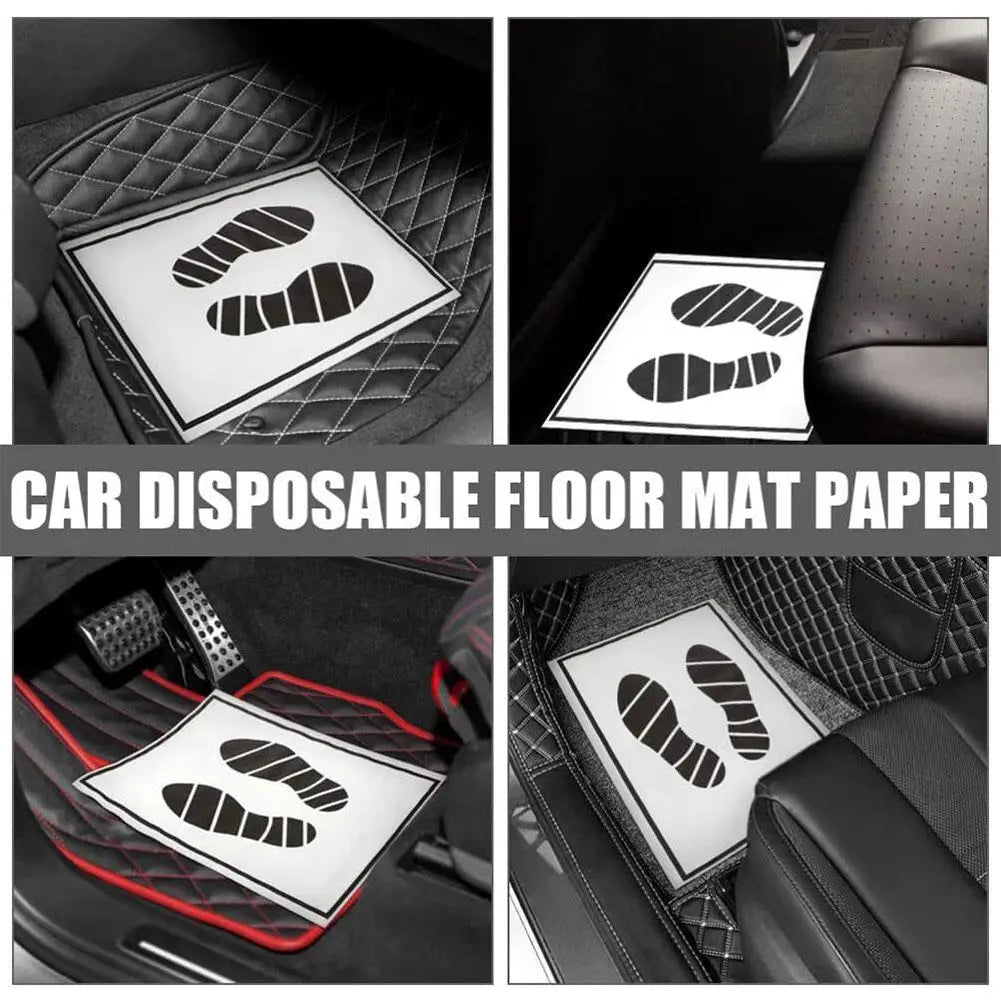 Waterproof Disposable Car Floor Mats 100/50/25Pcs  Anti Slip Paper Anti Dirty Floor Mats Vehicle Protection Interior Accessories