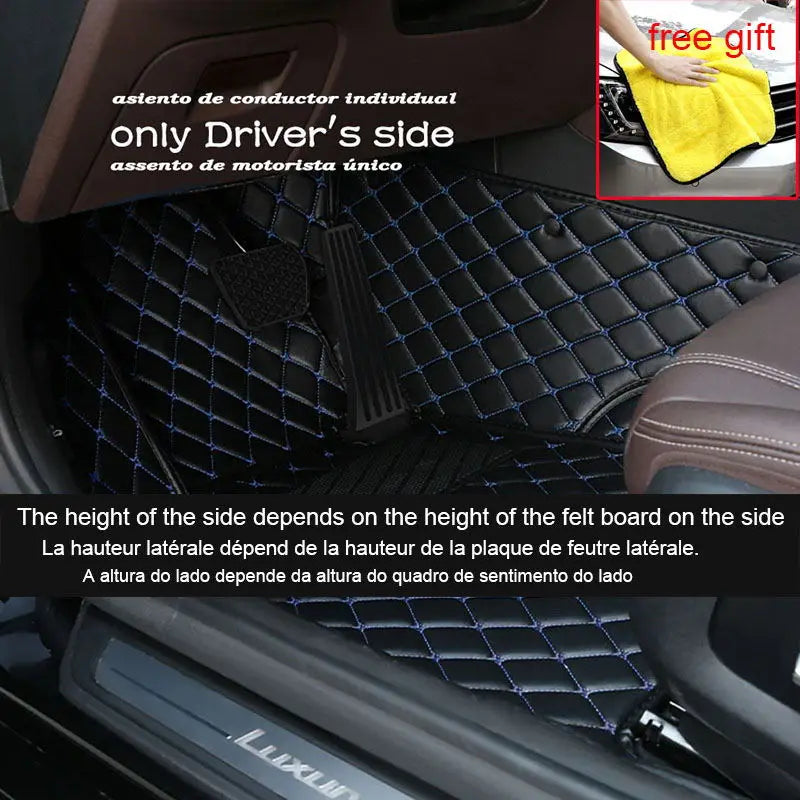 Car Floor Mats For VW VW Golf 7 7.5 GTE GTD GTI 2012~2020 Carpets Leather Mat Rugs Pad Interior Parts Car Accessories