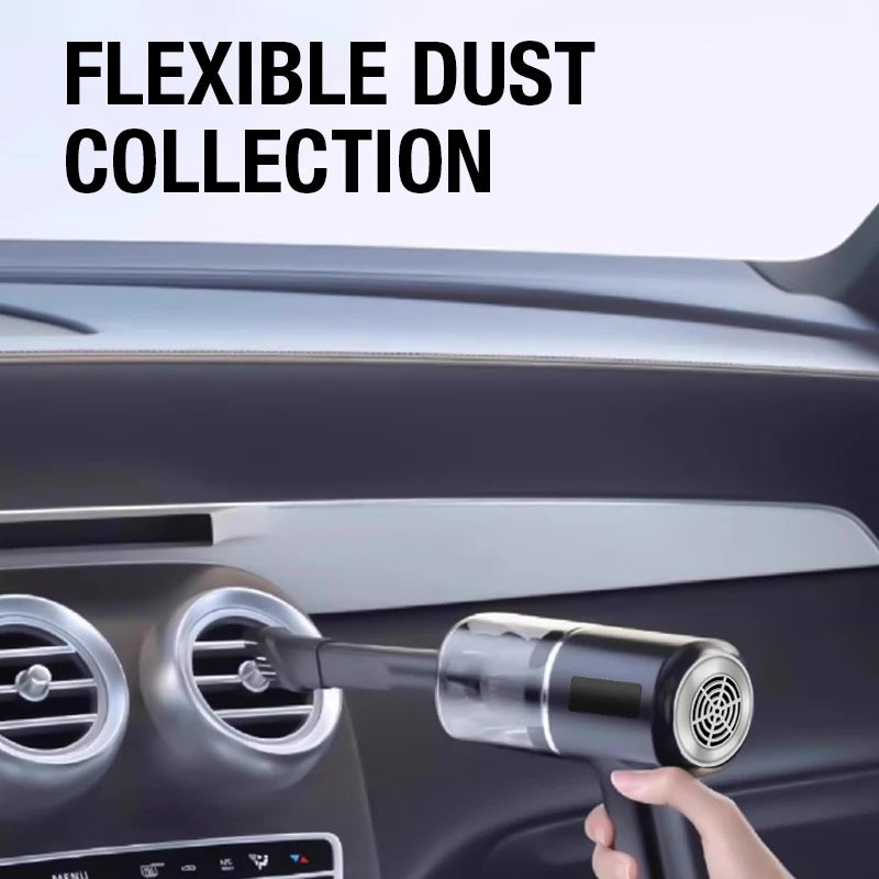 Portable Car Vacuum Cleaner Small Size with 3 Detachable Heads TYPE-C Charging Compact Car Cleaning Tool Easy Storage