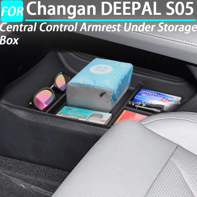 Car Central Control Armrest Under Storage Box for Changan Deepal S05 Interior Accessories 2024 2025