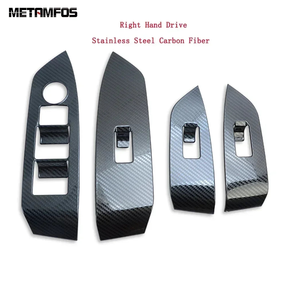 Car Accessories For Mazda CX-5 CX5 KF 2017-2024 2025 Interior Carbon Fiber Window Lift Switch Cover Trim Inside Armrest Frame
