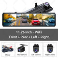 4K Dash Cam 4-Channel Record 1080P ADAS BSD Car DVR WIFI APP Rear View Mirror Auto Video Recorder Camera Ultra HD 24H Parking