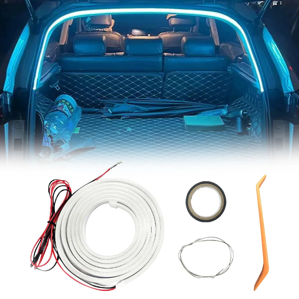 LED Car Trunk Light Strip Car High Brightness Trunk Lighting Ambient Light Interior Decor No Drilling Automatic Tail Box Light