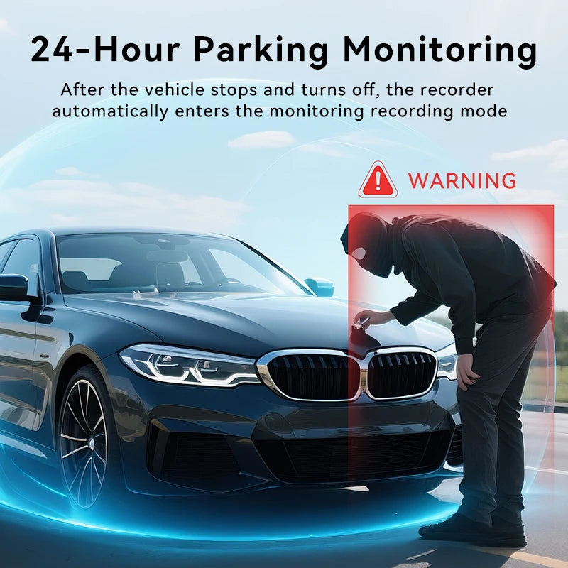 3 Channel Dash Camera FHD 1080P 360° All Sides Dashcam IR Night Vision Car DVR Car Camera Recorder Support 24H Parking Monitor