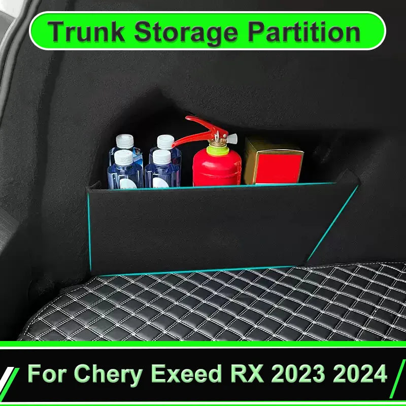 For Chery Exeed RX 2023-2025 Omoda C9 Car Trunk Storage Box Rear Anti-dirty Organizer Partition Side Auto Interior Accessories