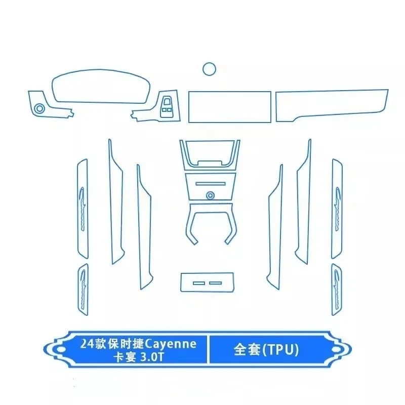 For Porsche Cayenne 2024 2025 TPU Screen Protector Car Infotainment Navigation LCD Instrument Auto Interior Accessories