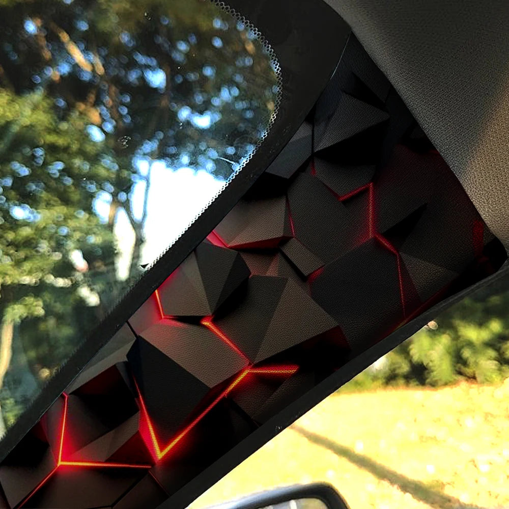 2-piece set of self-adhesive car A-pillar trim with lava crackle pattern, elastic fabric, car interior accessories.