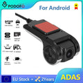Podofo Dash Cam ADAS Car DVR ADAS Dashcam DVRs Video HD 720P USB TF Card 16G/32G Auto Recorder for Android Multimedia Player DVD