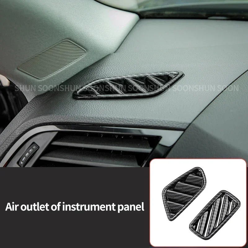 Car Interior for Audi Q3 F3 2019 2020 2021 2022 2023 Carbon Fiber Pattern Center Console Panel Decoration Accessories