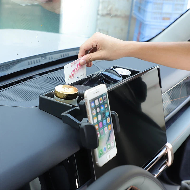 For Chery iCAR 03 Jaecoo 6 J6 2024-2025 Car Center Navigation screen rear Storage Box With phone holder Accessory