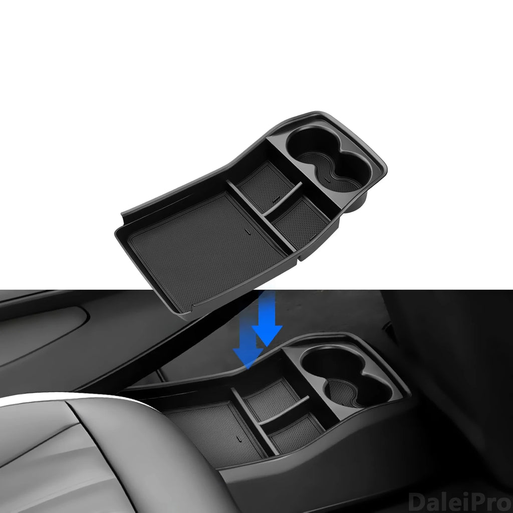 For KIA EV9 2024 2025 Car Center Console Organizer Armrest Storage Box Lower Storage Box Cup Holder Wireless Charger Panel Mat