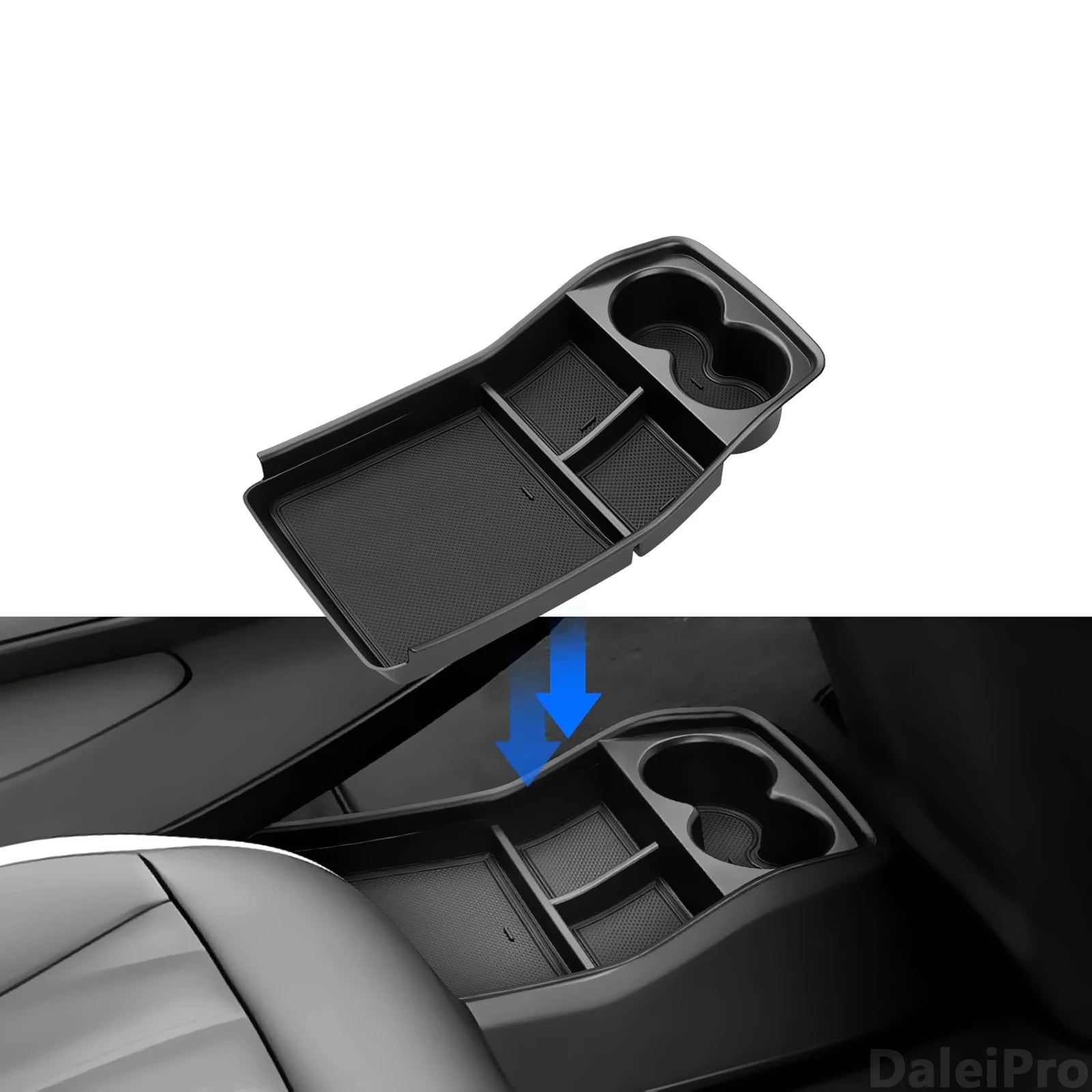 For KIA EV9 2024 2025 Car Center Console Organizer Armrest Storage Box Lower Storage Box Cup Holder Wireless Charger Panel Mat