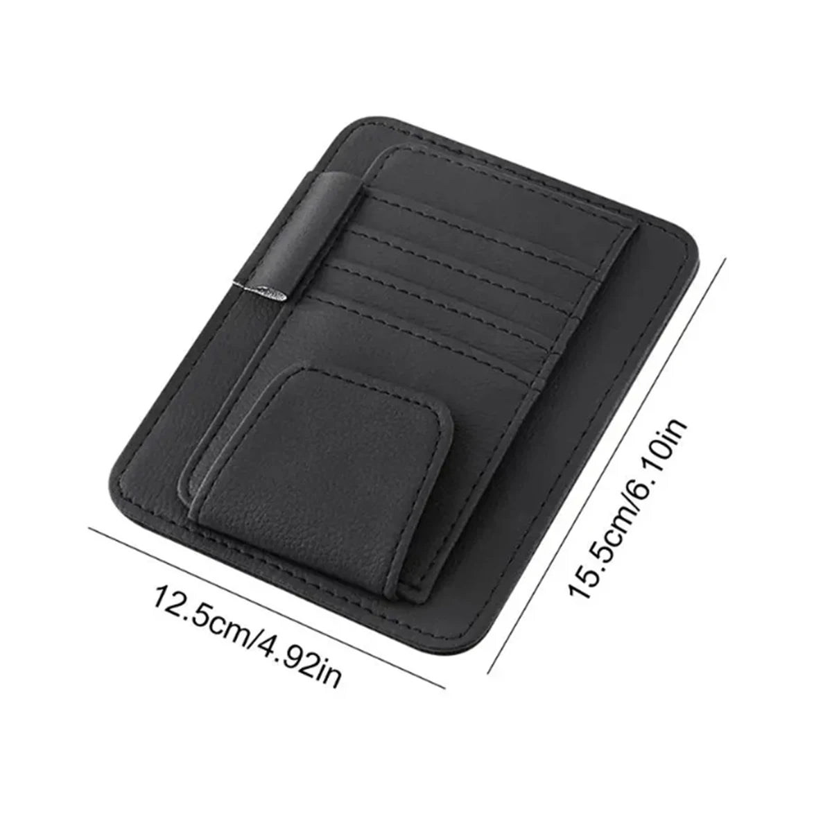 Car Sun Visor Organizer Multi-Pocket Business Card Storage Management Sunglasses Holder Visor Accessories Auto Interior