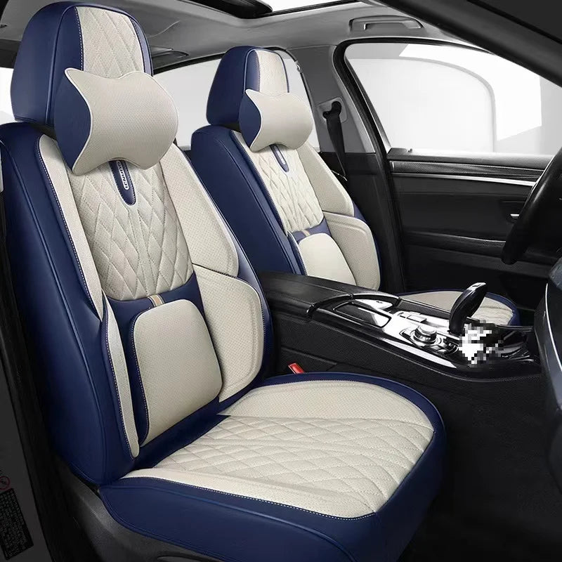 Universal Car Seat Covers Full Covered Durable Nappa Leather Seat Cushion for 90% Sedan SUV  Include Front and Rear Cover