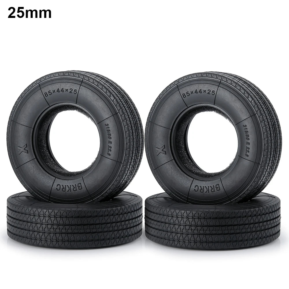 AXSPEED 2/4Pcs 22mm 25mm Front Rear Rubber Tyres Wheel Tires for Tamiya 1/14 RC Trailer Tractor Truck Car Upgrade Parts