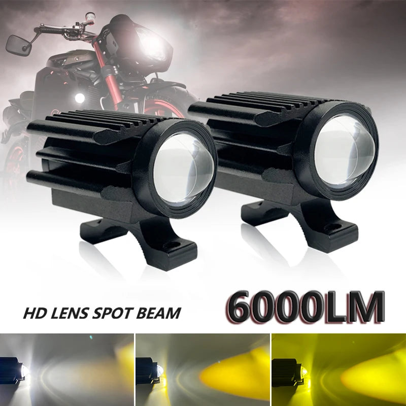Motorcycle electric vehicle front headlights, locomotive LED 12-84V ultra bright spot lights, auxiliary road modified headlights