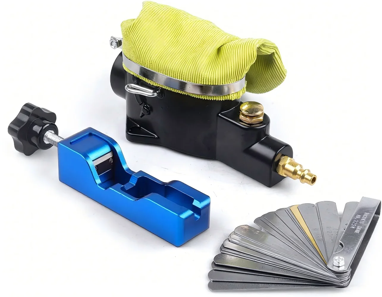 Spark Plug Gap Tool & Pneumatic Spark Plug Cleaner Kit - Air Sandblaster Cleaning Tool for Most 10,12,14, 16mm Spark Plugs