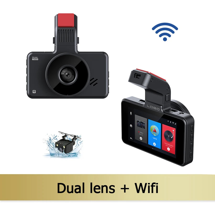 Dash Cam HD 1080P Car Charge WIFI Mobile Connect Front Rear Dual-Camera Wide Angle Loop Recording Reversing Image
