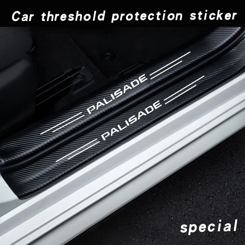 Car Door Sill Stickers Accessories for hyundai palisade creta ix25 tucson stereo santa knoa solaris ix35 i30 Car Accessories