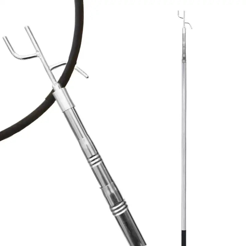 Cargo Retriever Hook 4.92Ft Pickup Truck Bed Heavy Duty Truck Accessories Telescoping Pole Stainless Steel Grabber Reacher Tool