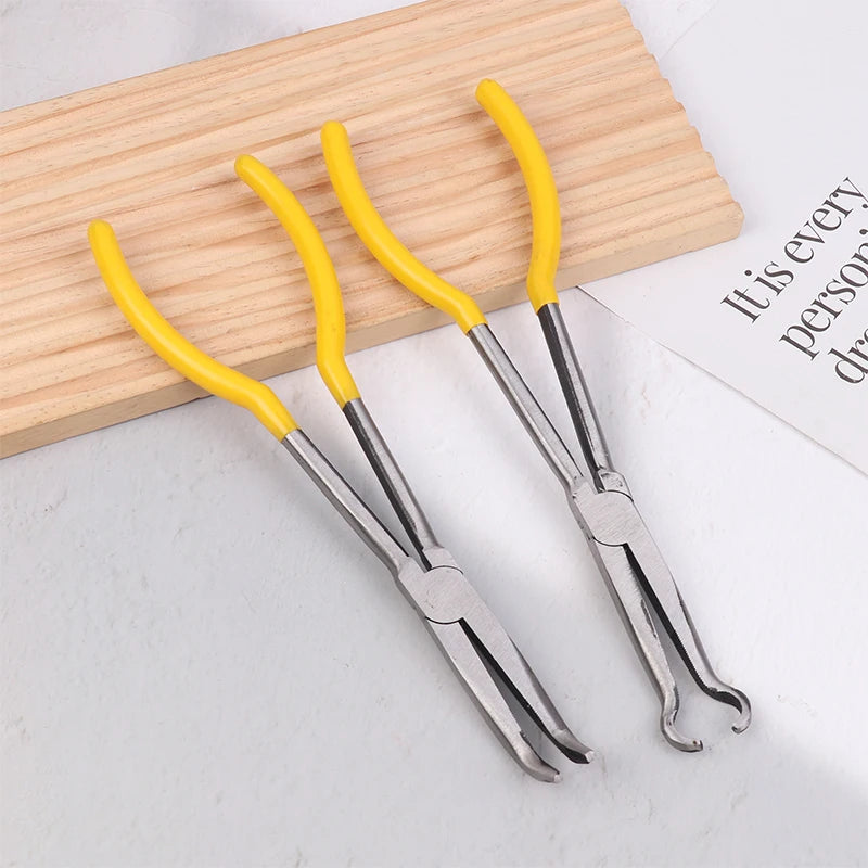 1Pc Premium Long Reach Spark Plug Pliers - Secure Ring Nose Design, Non-Slip Handles, Engine Maintenance Tool Efficient