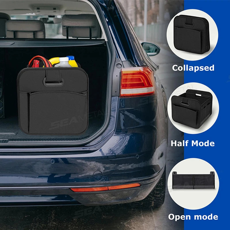 SEAMETAL Car Trunk Organizer 63L Large-Capacity Foldable Storage Box In Car Waterproof Oxford Cloth Universal Storage Organizer