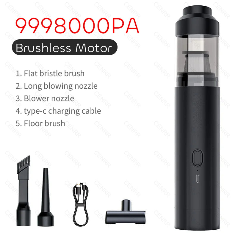 CENRR 9998000PA Mini Car Vacuum Cleaner Strong Suction Handheld Powerful Wireless Car Cleaner HandHeld Portable Vacuum Cleaner