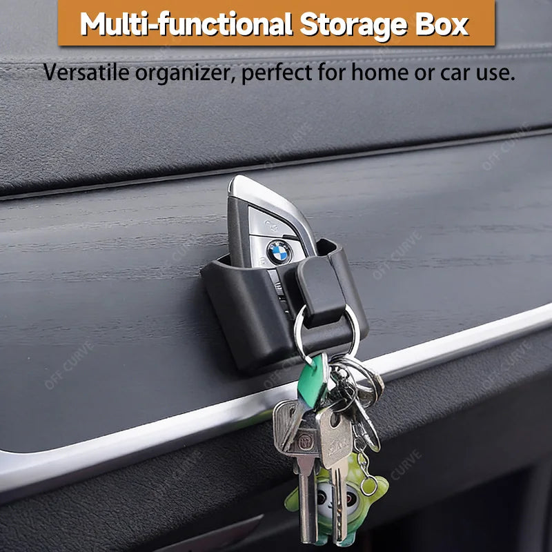 Car Key Holder Clip Car Interior Storage Box Dashboard Organizer Adhesive Mount for Card Key Rack Universal Car Accessories