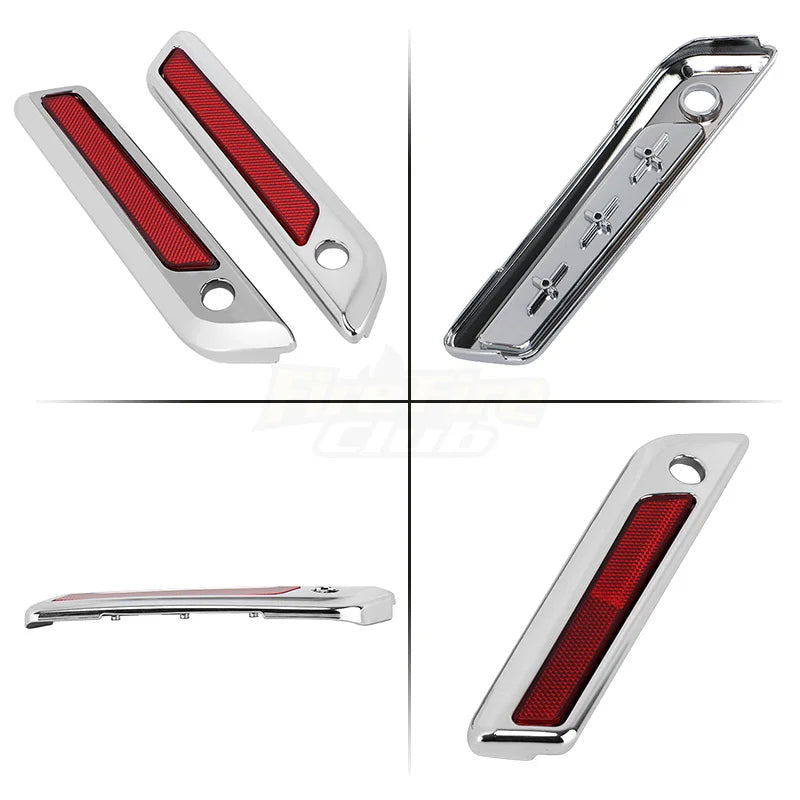 Motorcycle Accessories Hard Saddlebag Latch Cover Reflectors ABS For Harley Touring Road King Road Glide Street Glide 2014-up