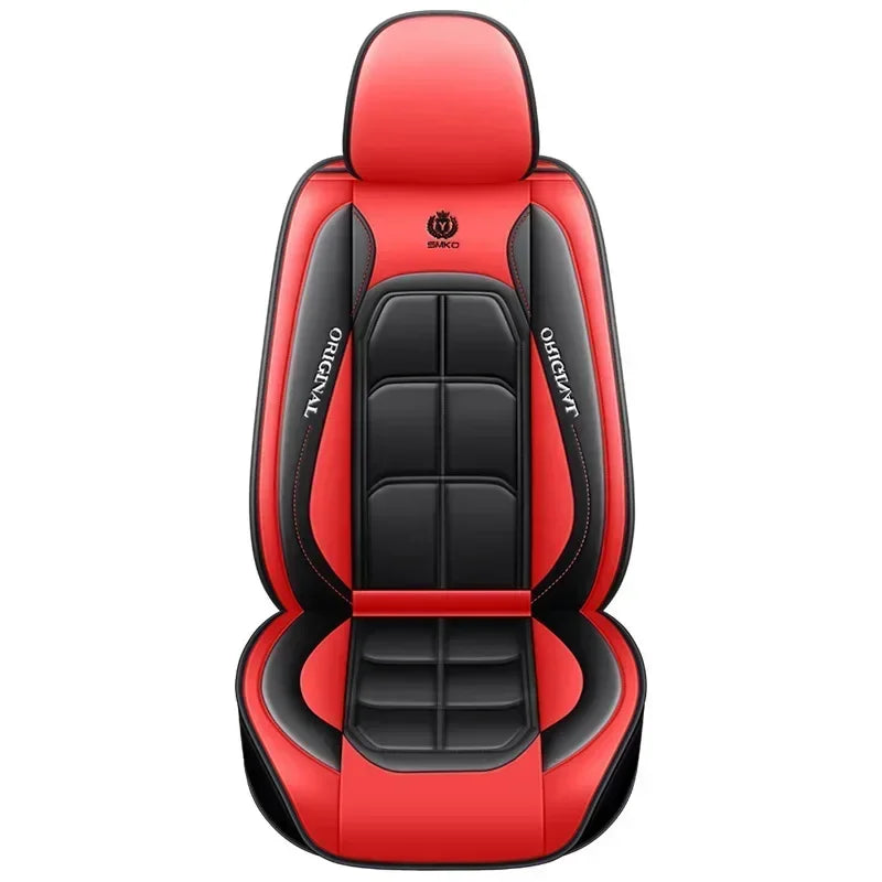 1pc Car Front Seat Cover, Rear Seat Cover All Inclusive Premium PU Leather Mat with Soft Cushion Full Package Protector Cover