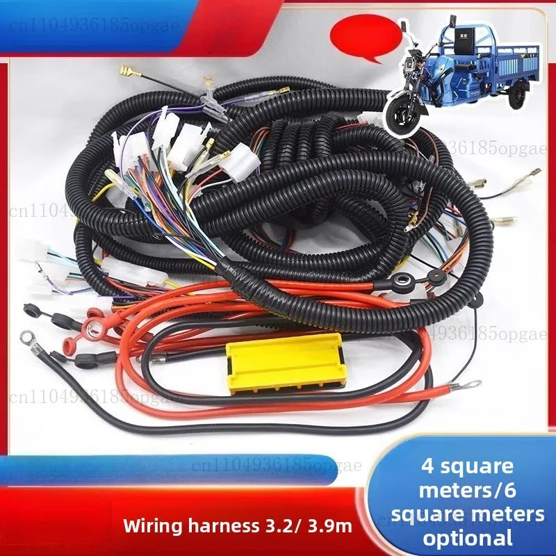 Electric Tricycle Line Assembly Vehicle Large Line National Standard Copper Core 6 Flat Harness Assembly Passenger Truck