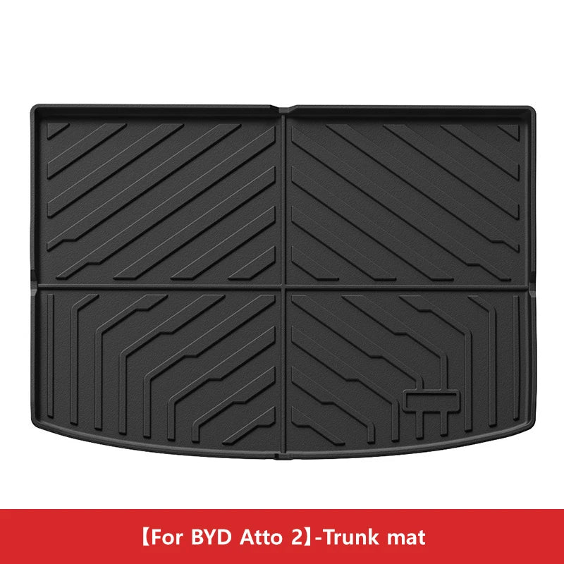 Car Floor Mats for BYD ATTO 2 Yuan UP 2024-2025 All-weather TPE Waterproof and Non-slip Trunk Liner Automotive Interior Parts
