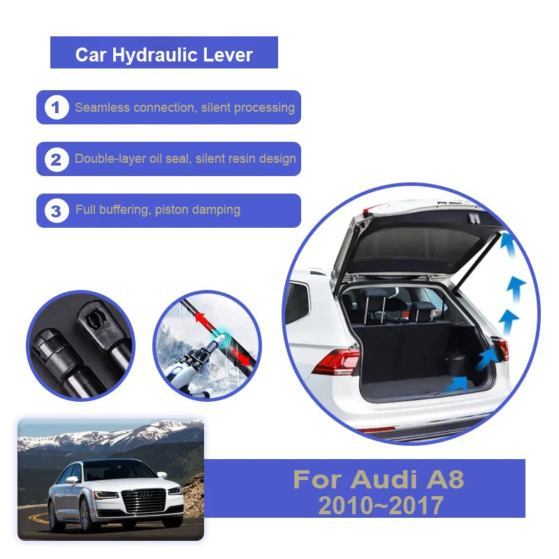 Para Audi A8 Accesorios D4 2010~2017 Sedán Maletero Varilla Hidráulica Puerta Trasera Amortiguador de Gas Soportes de Elevación Accesorios para Autos