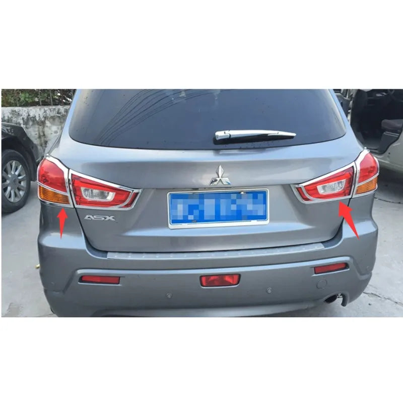 Accesorios de coche para Mitsubishi ASX 2013, 2014, 2015, 2016, 2017, 2018, 2019, embellecedor de cubierta de faro delantero y trasero para maletero.