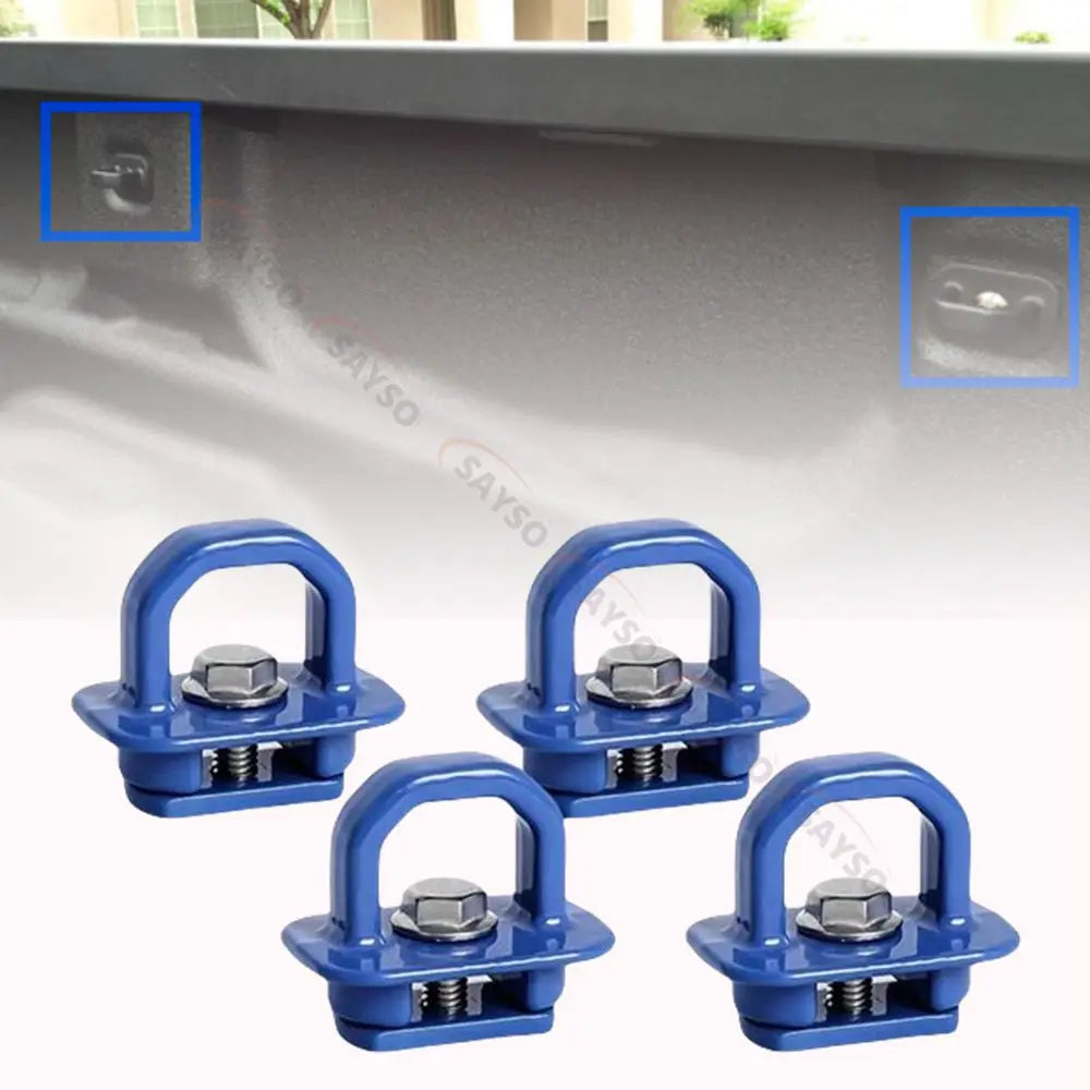 Red/Blue/Black Truck Bed Side Wall Anchors 4Pcs Set Tie Downs Anchor For Chevy Silverdo Pickup Anchor Truck Bed Easy To Use