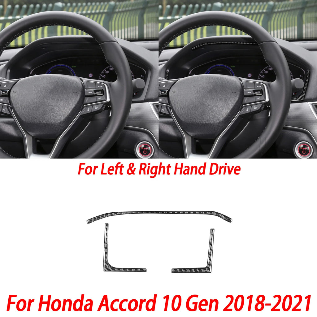 Interior Accessories Steering Wheel Central Armrest Panel Cup Holder For Honda Accord 10th Gen 2008—2021 Carbon Fiber Sticker