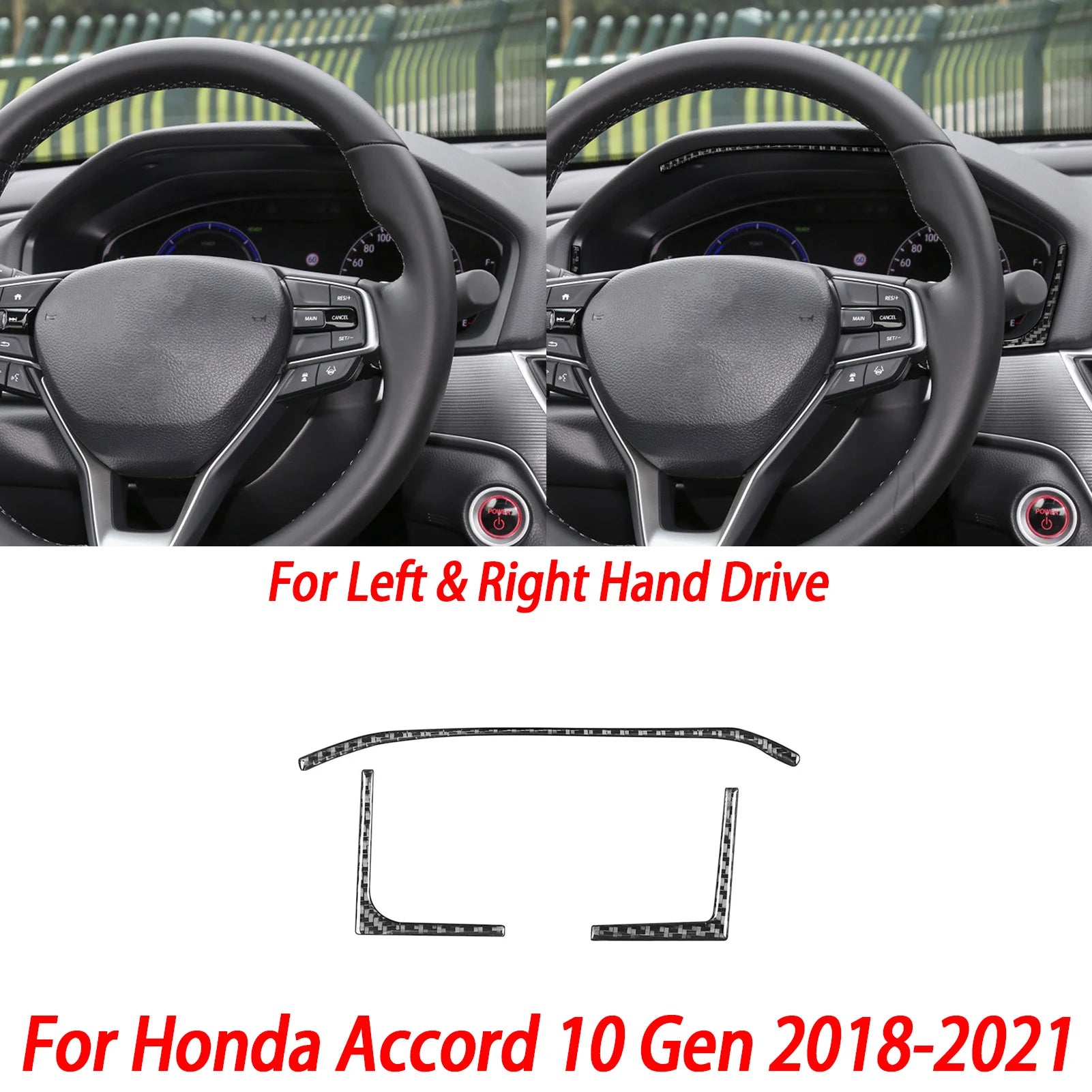 Interior Accessories Steering Wheel Central Armrest Panel Cup Holder For Honda Accord 10th Gen 2008—2021 Carbon Fiber Sticker