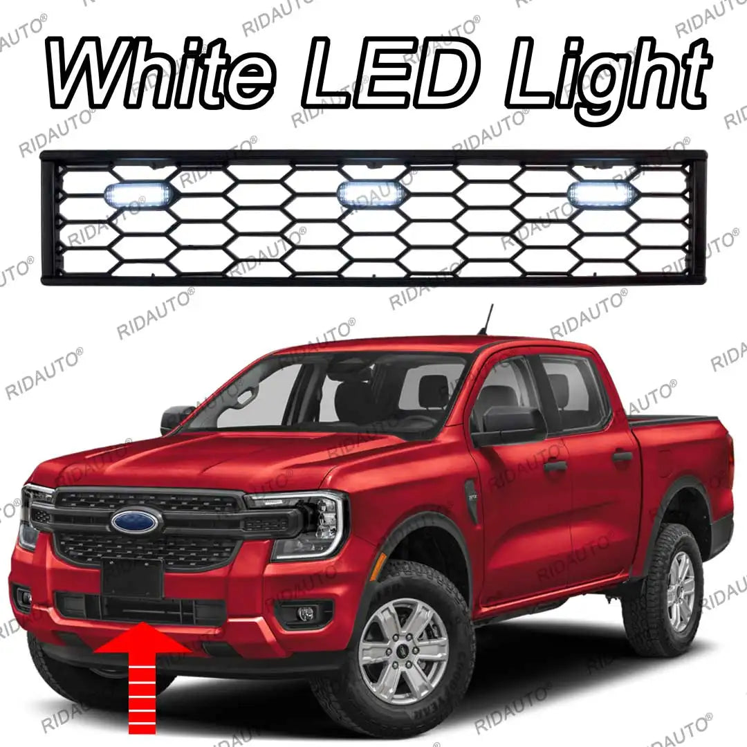 Parrillas ABS de alta calidad para camionetas Ranger T9 XLT Sport 2022-2025+, rejilla inferior de malla, parachoques delantero pequeño.