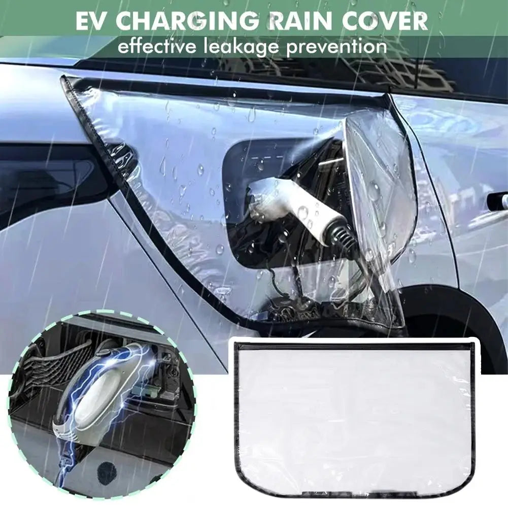 Electric Vehicle Charger Port Rainproof Cover, Waterproof PVC Plug Cover With Magnetic Stripe, Universal Fit For All EVs C5X1