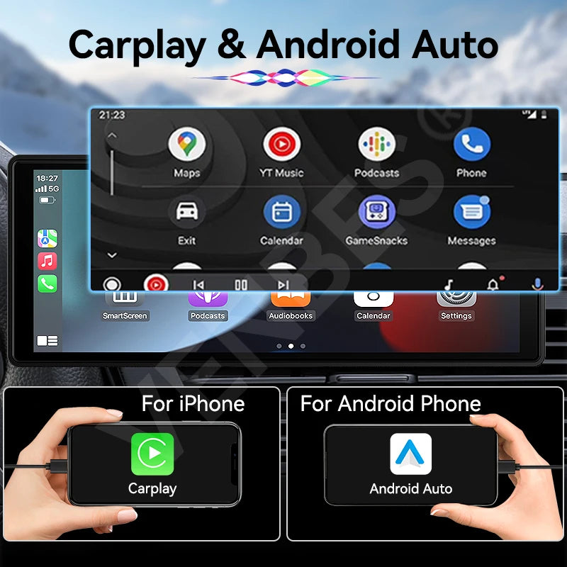 VENBES Car Radio 10.26 Inch Build-in DVR Car Display Carplay Android Auto Multimedia MP5 Player IPS Screen Mirrorlink