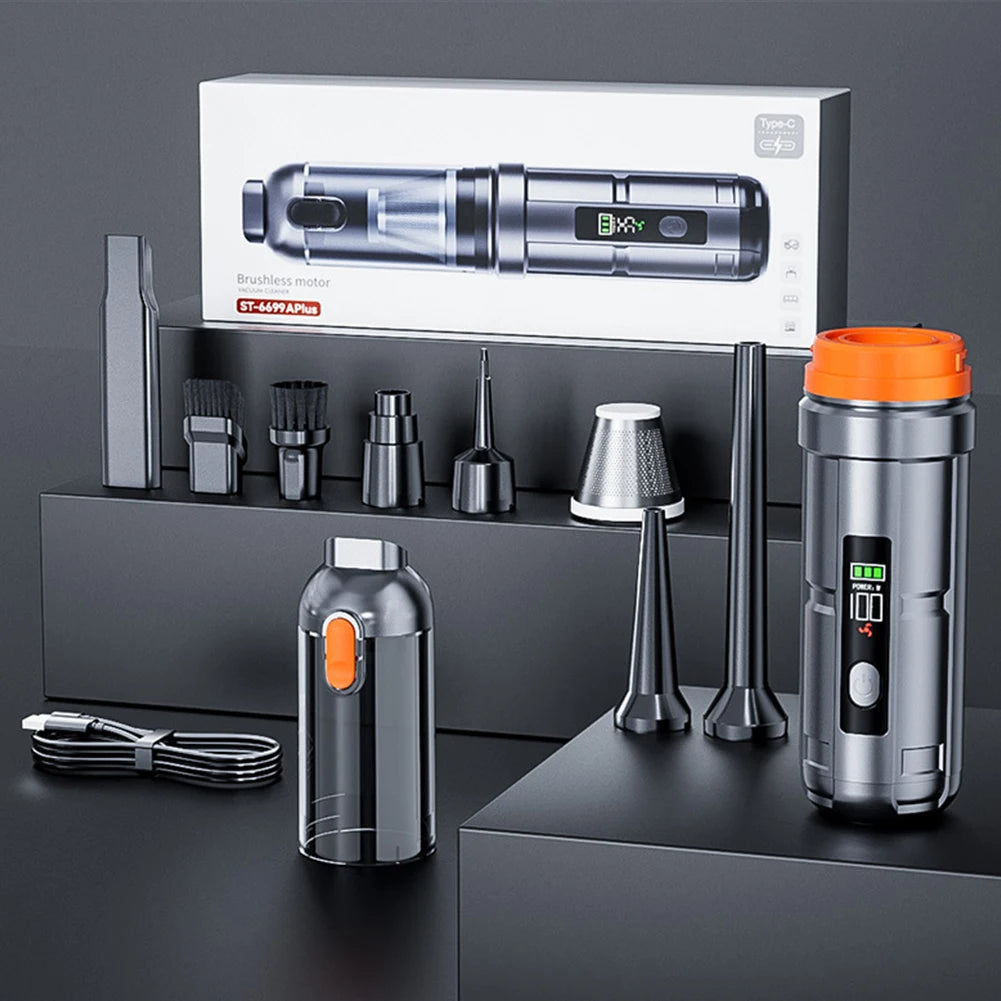 15000PA Car Vacuum Cleaner Rechargeable High Power Mini Vacuum Cleaner with Brushless Motor Handheld Vacuum for Car Home