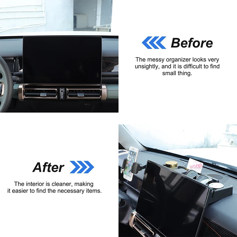 For Chery iCAR 03 Jaecoo 6 J6 2024-2025 Car Center Navigation screen rear Storage Box With phone holder Accessory