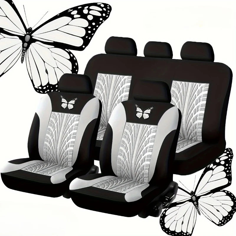 Full Set Butterfly Car Seat Covers，Car Interior Accessories