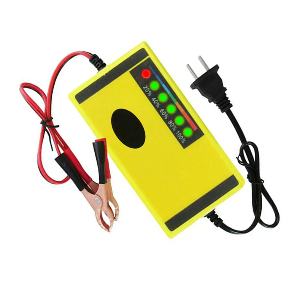 DC 12V / 2A Car Battery Charger Fast Charging Car Motorcycle Battery Charger Acid Battery Charger ABS Yellow