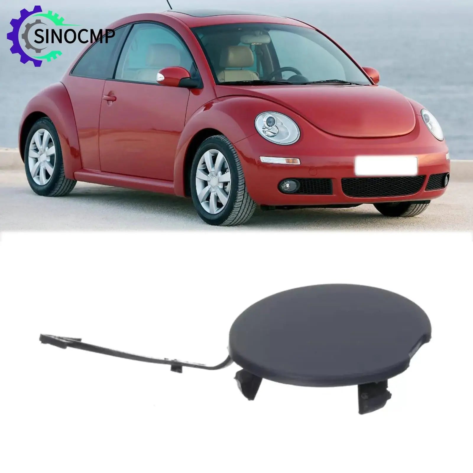 Front Bumper Tow Hook Cover Cap 1C0807241C For VW Volkswagen Beetle 2006-2010 Tow Truck Hook Cover Automotive Accessories Parts