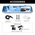 1080P Dash Cam Car Optional Dual Lens Night Vision 12In DVR Rearview Mirror Dash Camera Video Recorder Auto Wide-angle Camera